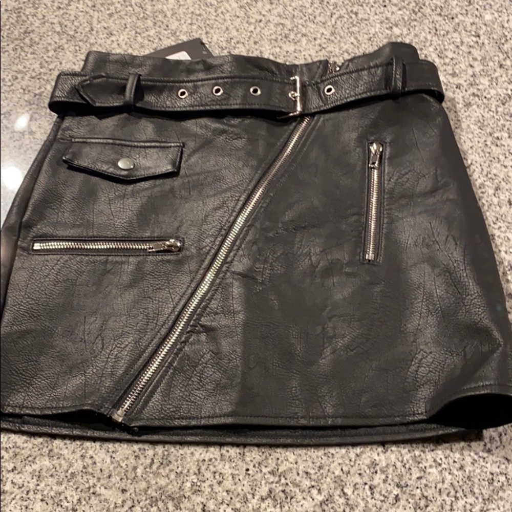 Black leather skirt